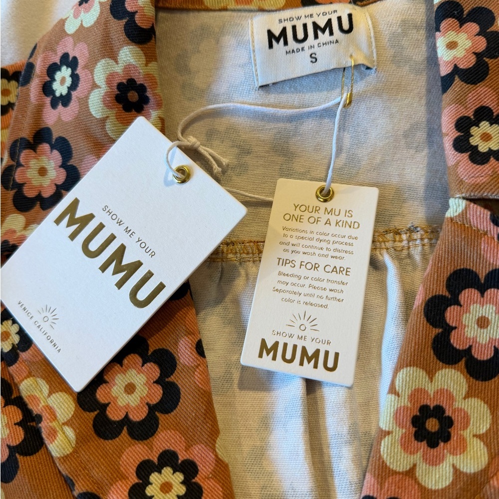 NWT Show Me Your MuMu Women’s Outlaw Floral Buckle Long Sleeve Mini Dress Small - Picture 4 of 7